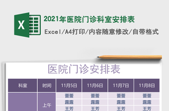 2025年医院门诊科室安排表