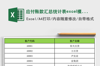 2025应付账款汇总统计表excel模板
