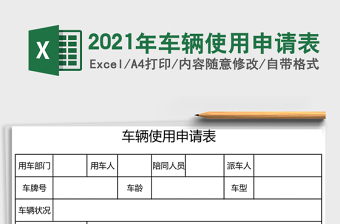 2025年车辆使用申请表
