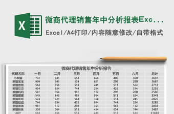 2025微商代理销售年中分析报表Excel模板