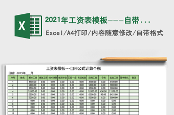 2025年工资表模板---自带公式计算个税