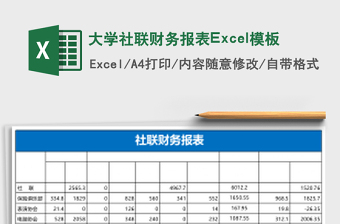 大学社联财务报表Excel模板