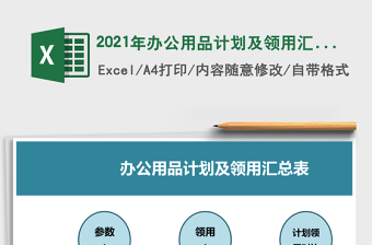 2025年办公用品计划及领用汇总表