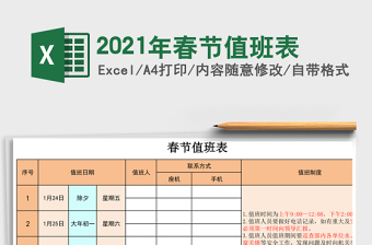 2025年春节值班表