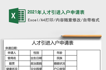 2025年人才引进入户申请表