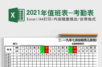 2025年值班表-考勤表