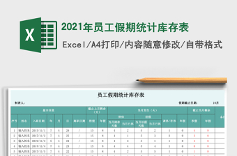 2025年员工假期统计库存表