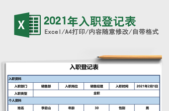 2025年入职登记表