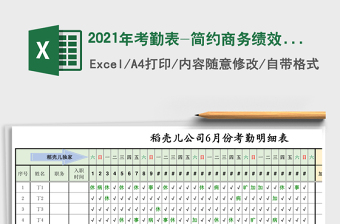 2025年考勤表-简约商务绩效考核