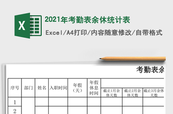 2025年考勤表余休统计表