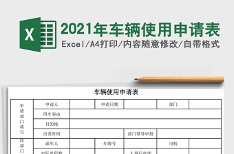 2025年车辆使用申请表