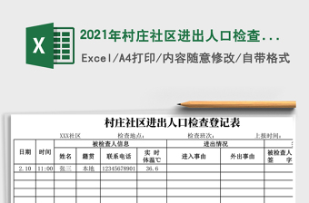2025年村庄社区进出人口检查登记表