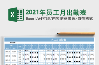 2025年员工月出勤表