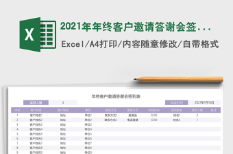 2025年年终客户邀请答谢会签到表