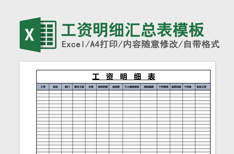 2025工资明细汇总表模板