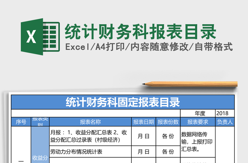 2025统计财务科报表目录