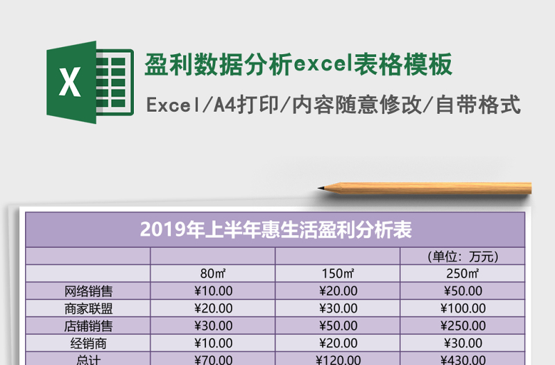 2025盈利数据分析excel表格模板