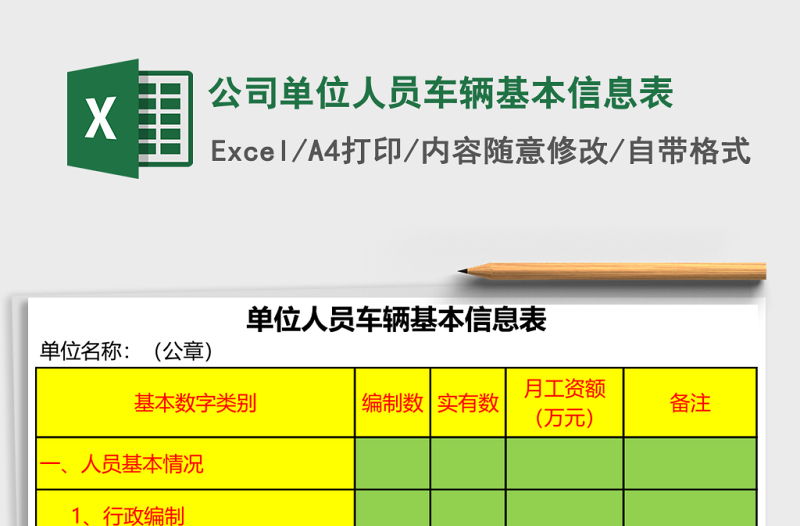 2025公司单位人员车辆基本信息表