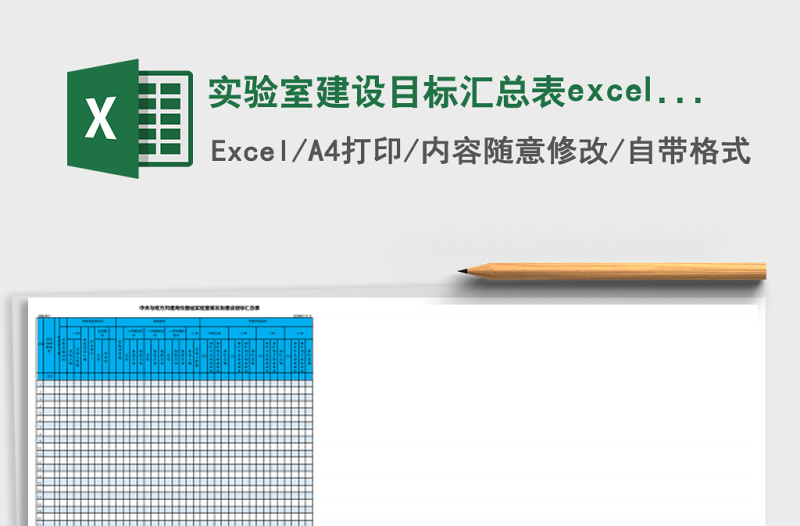 2025实验室建设目标汇总表excel表格模板