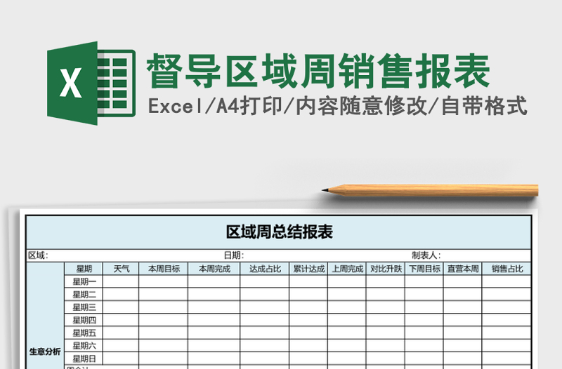 2025督导区域周销售报表