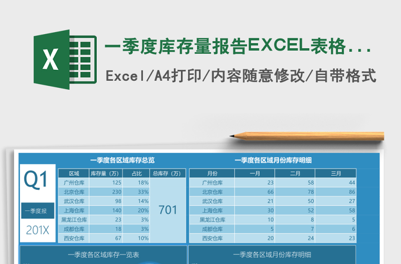 一季度库存量报告EXCEL表格模板