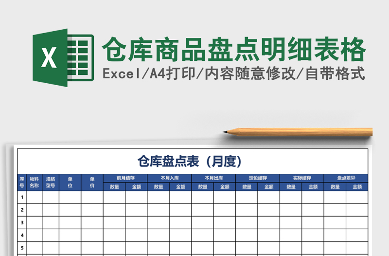 2025仓库商品盘点明细表格