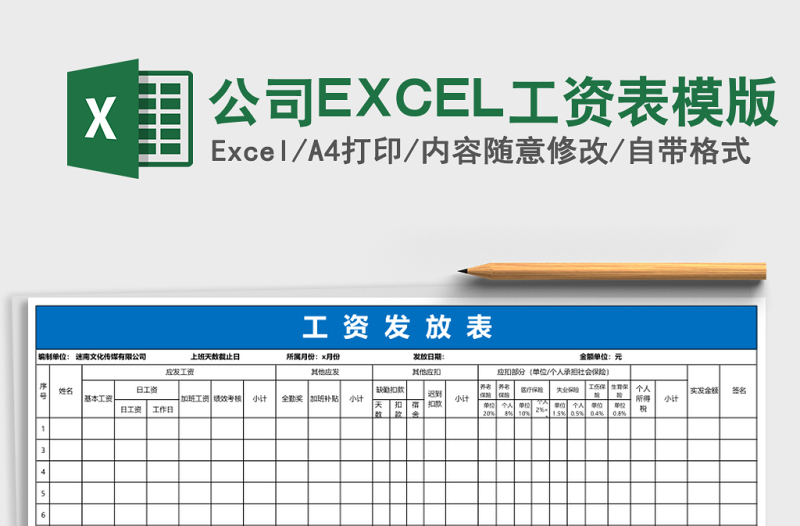 2025公司EXCEL工资表模版
