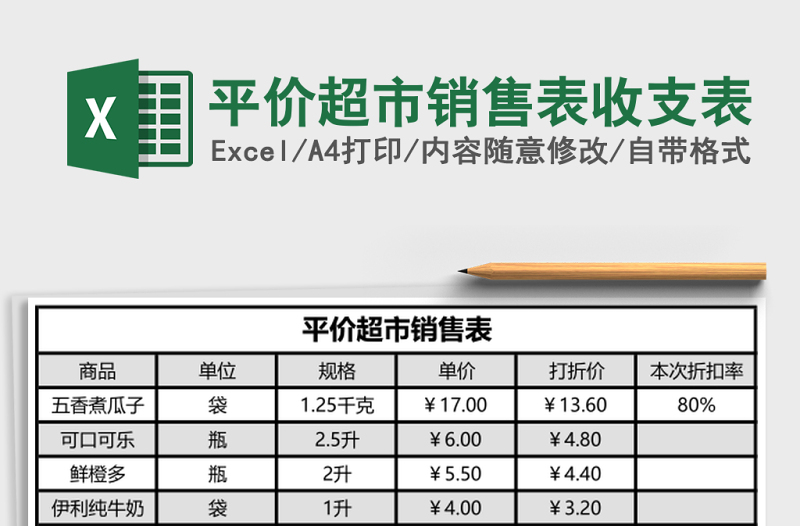 2025平价超市销售表收支表
