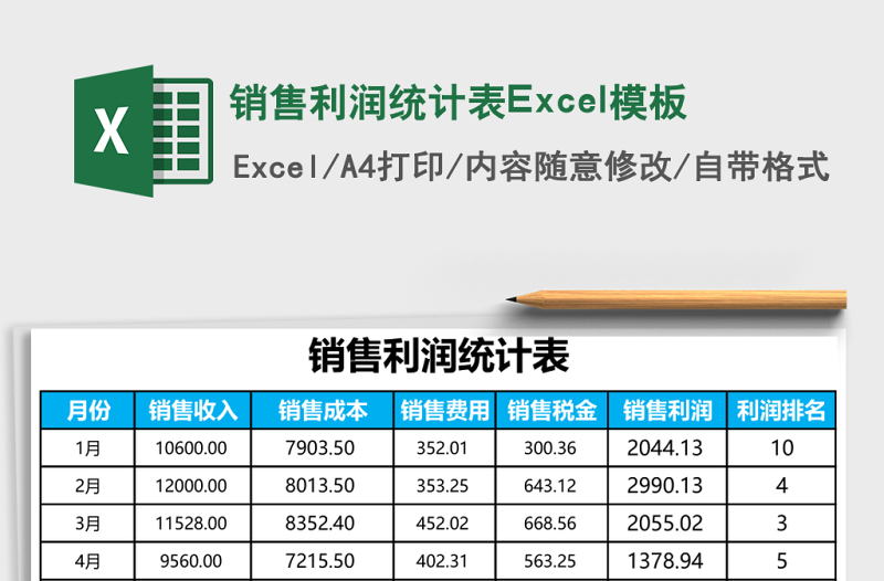 2025销售利润统计表Excel模板