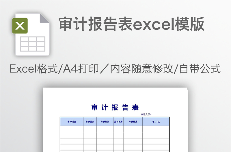 审计报告表excel模版