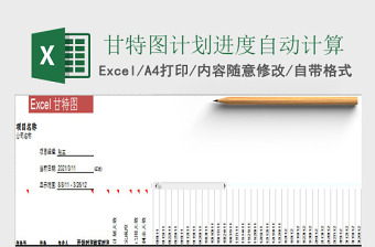 甘特图模板计划进度自动计算excel模板