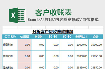 分析客户应收账款账龄excel表格下载