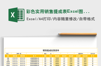 彩色实用销售提成表Excel图表