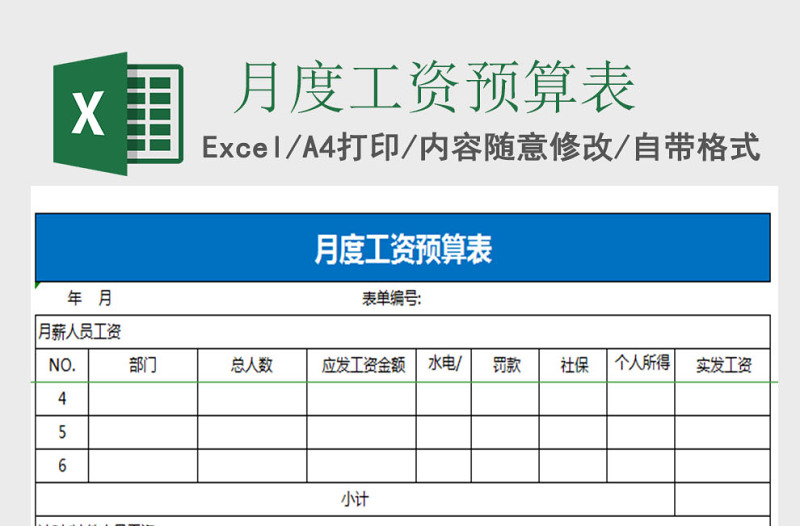 2025各类薪酬制度对应的月度工资预算表