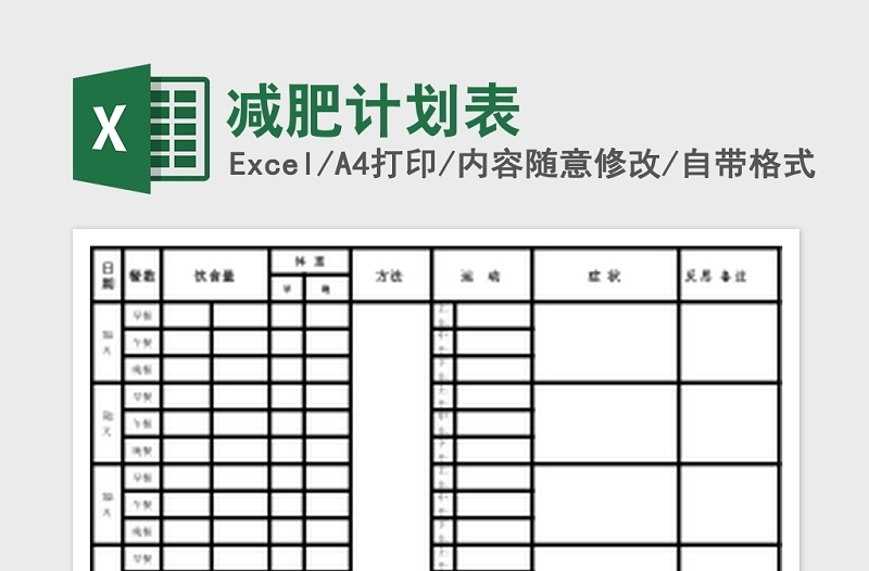 2025减肥计划Excel表