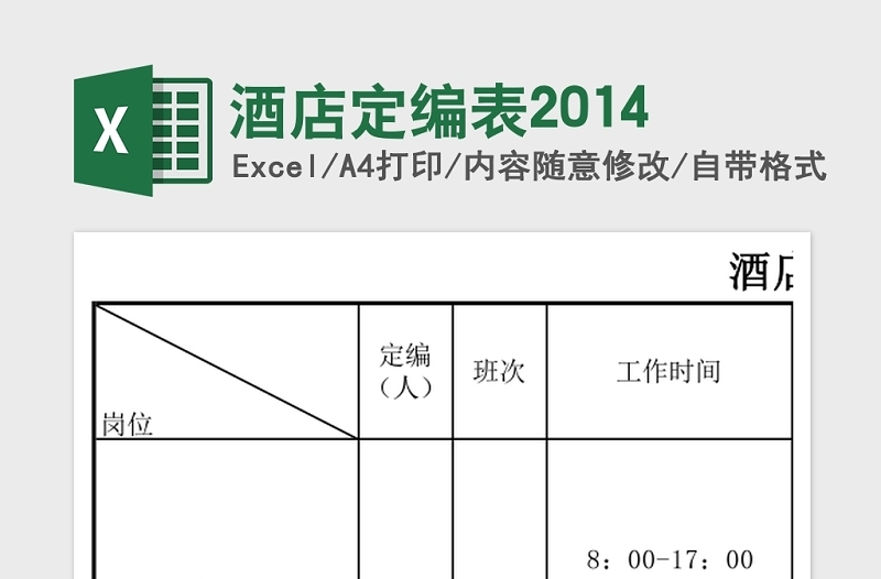 2025酒店定编表