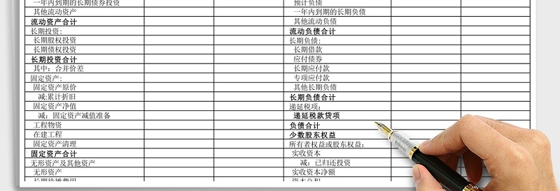 简洁资产负债表-利润表Excel