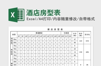 酒店房型表免费下载