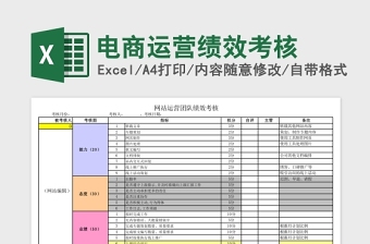 实用电商运营绩效考核Excel