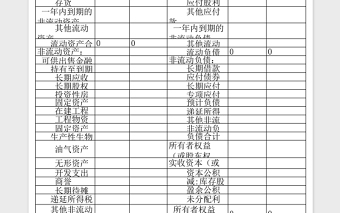 精美资产负债表、利润表空白表Excel