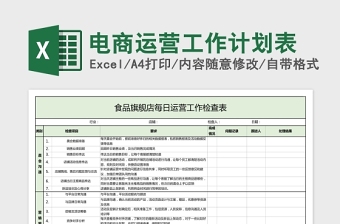 简洁电商运营工作计划Excel表