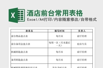 2025酒店出纳excel表格大全