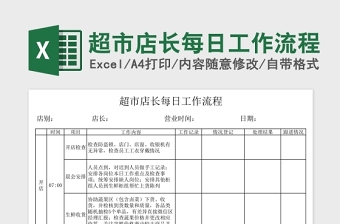 超市店长每日工作流程表