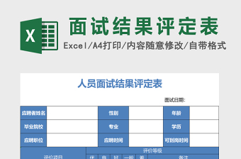 人员面试结果评定表excel模板