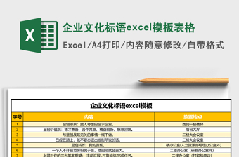 企业文化标语excel表格下载表格