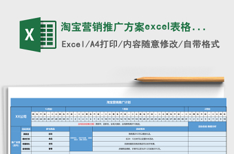 淘宝营销推广方案excel模板