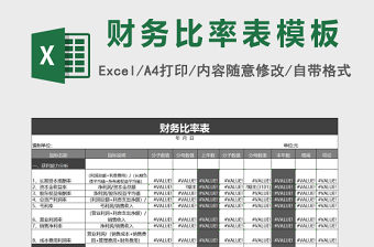 财务比率表模板excel表模板