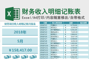 财务项目收入明细记账月报表下载