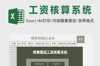 销售提成工资核算系统excel表模板管理系统下载