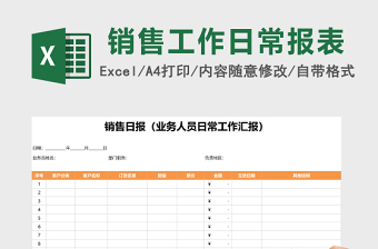 业务人员日常工作汇报销售日报excel模板